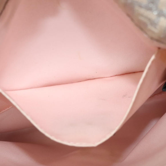 FENDI Zucchino Canvas Shoulder Bag Silver Gold Auth 120637