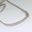 FENDI Zucchino Canvas Shoulder Bag Silver Gold Auth 120637-8