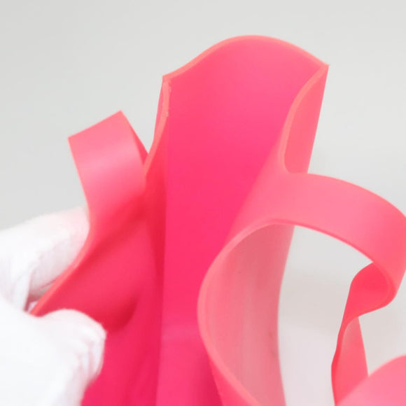 CHANEL Tote Bag Rubber Pink CC Auth 120645