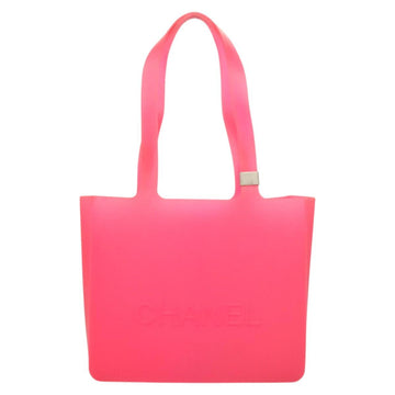 CHANEL Tote Bag Rubber Pink CC Auth 120645 - 0