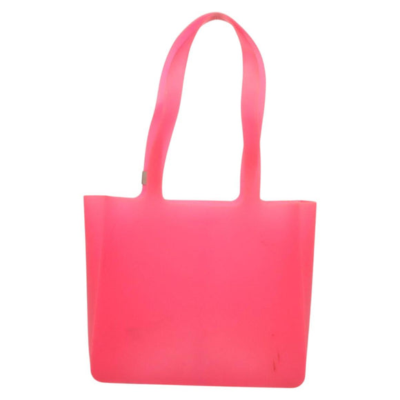 CHANEL Tote Bag Rubber Pink CC Auth 120645