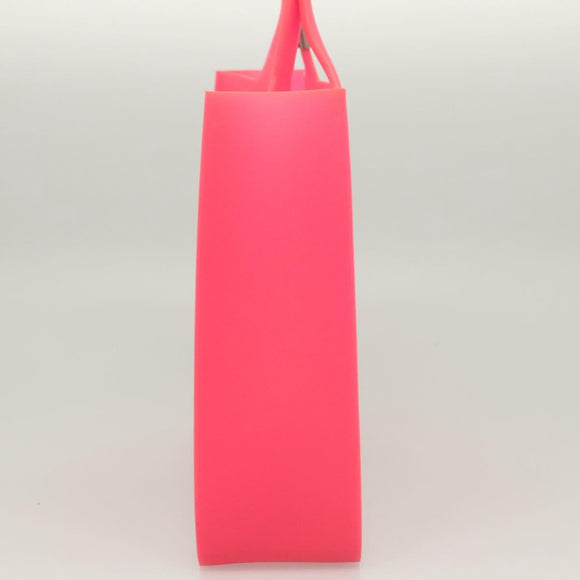 CHANEL Tote Bag Rubber Pink CC Auth 120645