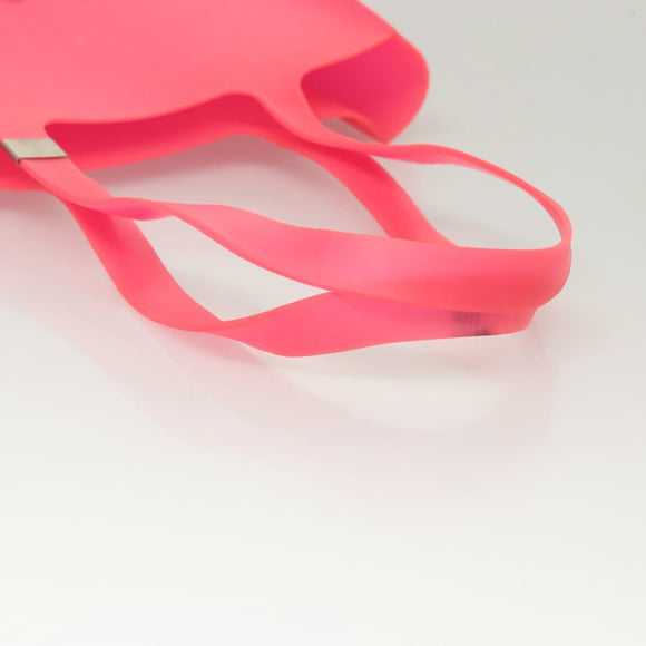 CHANEL Tote Bag Rubber Pink CC Auth 120645