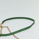 Chloe Chain Pixy Shoulder Bag Leather Green Gold Auth 120652-15