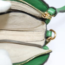 Chloe Chain Pixy Shoulder Bag Leather Green Gold Auth 120652-21