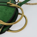 Chloe Chain Pixy Shoulder Bag Leather Green Gold Auth 120652-7