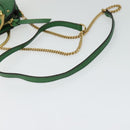Chloe Chain Pixy Shoulder Bag Leather Green Gold Auth 120652-8