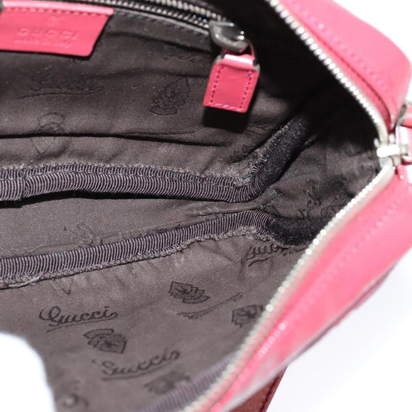 GUCCI GG Implementation Shoulder Bag PVC Red Silver 201447 Auth 120664