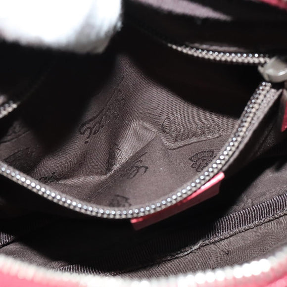 GUCCI GG Implementation Shoulder Bag PVC Red Silver 201447 Auth 120664