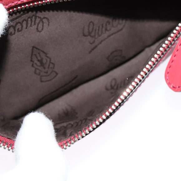 GUCCI GG Implementation Shoulder Bag PVC Red Silver 201447 Auth 120664