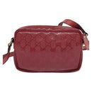 GUCCI GG Implementation Shoulder Bag PVC Red Silver 201447 Auth 120664-2