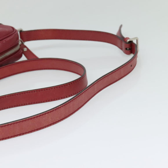 GUCCI GG Implementation Shoulder Bag PVC Red Silver 201447 Auth 120664