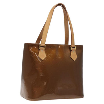 LOUIS VUITTON Monogram Vernis Houston Hand Bag Bronze M91122 LV Auth 120676