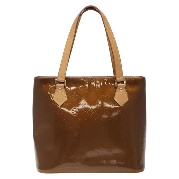 LOUIS VUITTON Monogram Vernis Houston Hand Bag Bronze M91122 LV Auth 120676