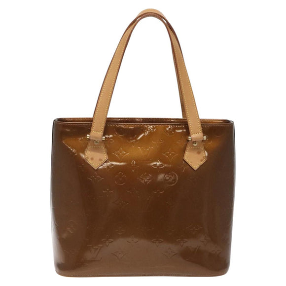 LOUIS VUITTON Monogram Vernis Houston Hand Bag Bronze M91122 LV Auth 120676