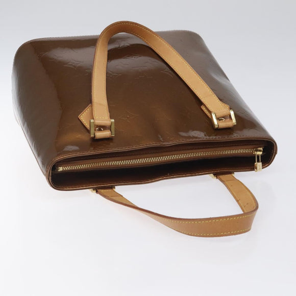 LOUIS VUITTON Monogram Vernis Houston Hand Bag Bronze M91122 LV Auth 120676