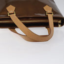 LOUIS VUITTON Monogram Vernis Houston Hand Bag Bronze M91122 LV Auth 120676-7