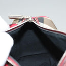 BURBERRY Nova Check Hand Bag PVC Beige Silver Auth 120678-19