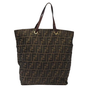 FENDI Zucca Canvas Tote Bag Black Brown Auth 120680 - 0