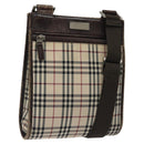 BURBERRY Nova Check Shoulder Bag Beige Silver Auth 120704-1