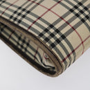 BURBERRY Nova Check Shoulder Bag Nylon Beige Silver Auth 120704-14