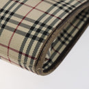 BURBERRY Nova Check Shoulder Bag Nylon Beige Silver Auth 120704-15