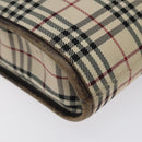 BURBERRY Nova Check Shoulder Bag Nylon Beige Silver Auth 120704-16