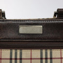 BURBERRY Nova Check Shoulder Bag Nylon Beige Silver Auth 120704-10