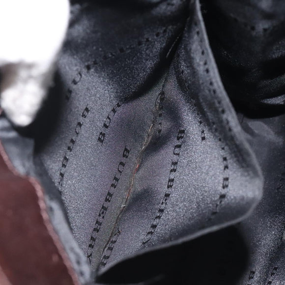 BURBERRY Nova Check Shoulder Bag Nylon Beige Silver Auth 120704