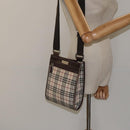 BURBERRY Nova Check Shoulder Bag Nylon Beige Silver Auth 120704-22