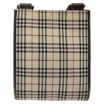 BURBERRY Nova Check Shoulder Bag Nylon Beige Silver Auth 120704 - 0