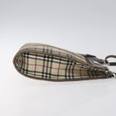 BURBERRY Nova Check Shoulder Bag Beige Silver Auth 120704-3