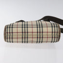 BURBERRY Nova Check Shoulder Bag Nylon Beige Silver Auth 120704-5