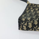 Christian Dior Trotter Canvas Shoulder Bag Navy Gold Auth 120706-9