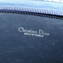 Christian Dior Trotter Canvas Shoulder Bag Navy Gold Auth 120706-10