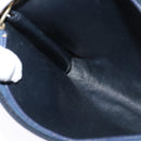 Christian Dior Trotter Canvas Shoulder Bag Navy Gold Auth 120706-18