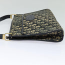 Christian Dior Trotter Canvas Shoulder Bag Navy Gold Auth 120706-3
