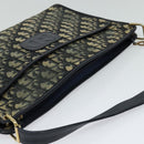 Christian Dior Trotter Canvas Shoulder Bag Navy Gold Auth 120706-6