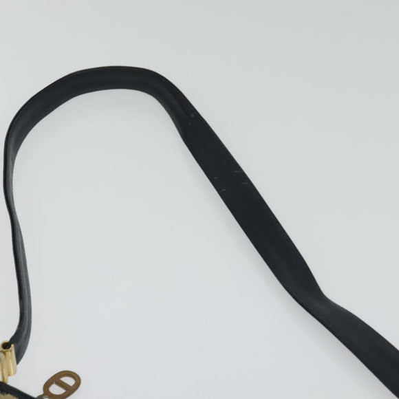 Christian Dior Trotter Canvas Shoulder Bag Navy Gold Auth 120706