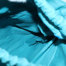 BURBERRY Blue Label Hand Bag Straw 2way Blue Gold Auth 120707-17