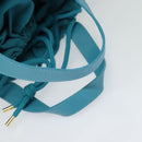 BURBERRY Blue Label Hand Bag Straw 2way Blue Gold Auth 120707-7
