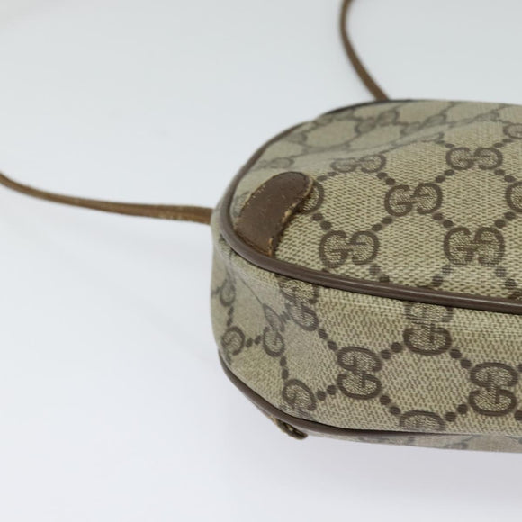 GUCCI GG Supreme Web Sherry Line Bag PVC Beige Gold 89 02 066 Auth 120713