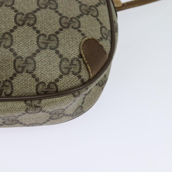 GUCCI GG Supreme Web Sherry Line Bag PVC Beige Gold 89 02 066 Auth 120713