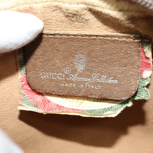 GUCCI GG Supreme Web Sherry Line Bag PVC Beige Gold 89 02 066 Auth 120713