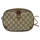 GUCCI GG Supreme Web Sherry Line Bag PVC Beige Gold 89 02 066 Auth 120713-13