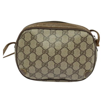 GUCCI GG Supreme Web Sherry Line Bag PVC Beige Gold 89 02 066 Auth 120713 - 0