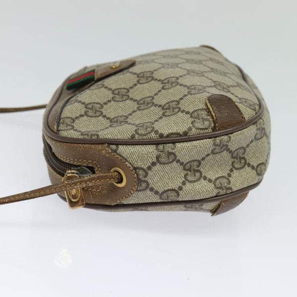 GUCCI GG Supreme Web Sherry Line Bag PVC Beige Gold 89 02 066 Auth 120713