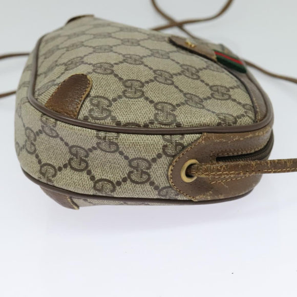 GUCCI GG Supreme Web Sherry Line Bag PVC Beige Gold 89 02 066 Auth 120713