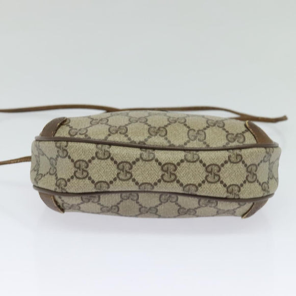 GUCCI GG Supreme Web Sherry Line Bag PVC Beige Gold 89 02 066 Auth 120713