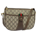 GUCCI GG Supreme Web Sherry Line Bag PVC Beige Gold 001 58 6177 Auth 120727-1